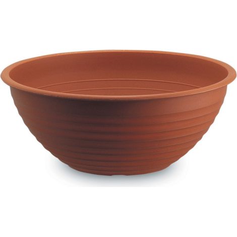 ciotola vaso in plastica mod rigata cm 32x13h per terrazzo giradino balcone (1/2)