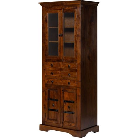 Vitrine 80x50 Acacia laqué Nougat OXFORD 454 (1/4)
