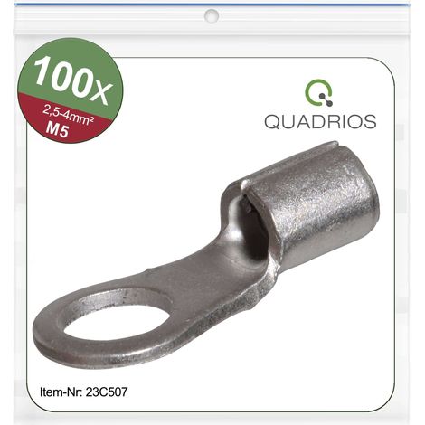 Quadrios 23C507 Cosse à oeillet Section max.=4 mm² Ø du trou=5.3 mm non isolé 100 pc(s) V908763 (1/5)