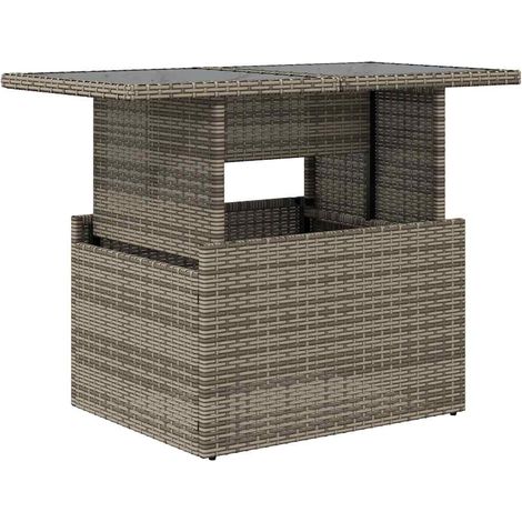 Maison Exclusive - Gartentisch mit Glasplatte Grau 100x55x73 cm P