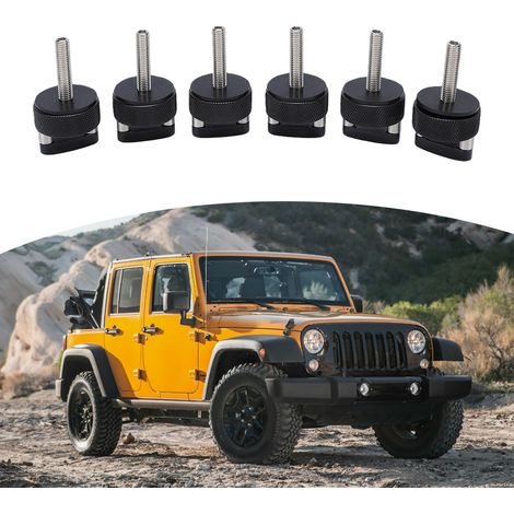 Vis pouce retrait rapide pour toit rigide avec anneau D remplacement pour Jeep Wrangler JK 2007-2018, noir, 6 pièces (1/5)