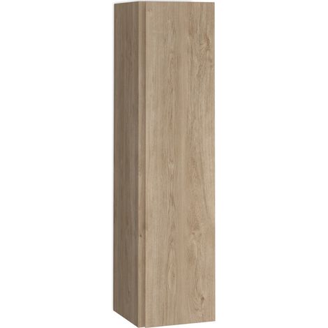 Columna de Baño Suspendida 1 Puerta Armario Alto Baño Colgante 140x34,9x32,2cm Roble natural (1/5)