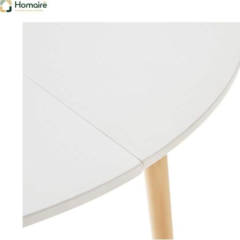 Runder Esstisch aus weißem Kunststoff 80 x 80 x 75 cm HOMAIRE (1/5)