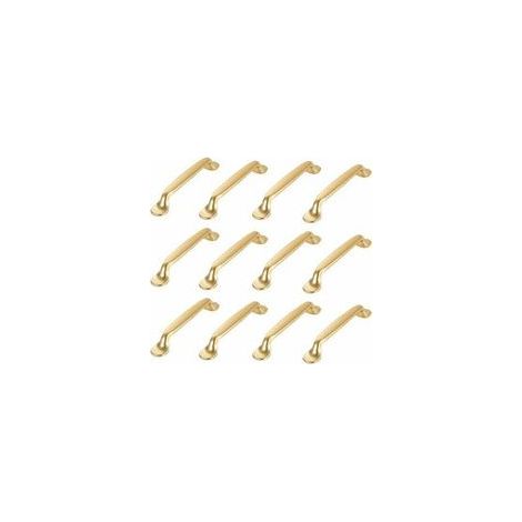 Lot de 12 poignées de meuble dorées – Alliage d'aluminium – Entraxe 96mm – Dimensions 131x19x23.8mm – Vis incluses (1/5)
