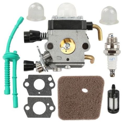 Carburateur pour Stihl FS55 FS38 FS55R FS55RC HL45 KM55 FS80 FR85 FH75 FS45 FS46 FS74 FS75 HL75 HS70 C1Q-S63 C1Q-S69 avec joint, bougie d'allumage, filtre éponge, tuyau deng (1/3)