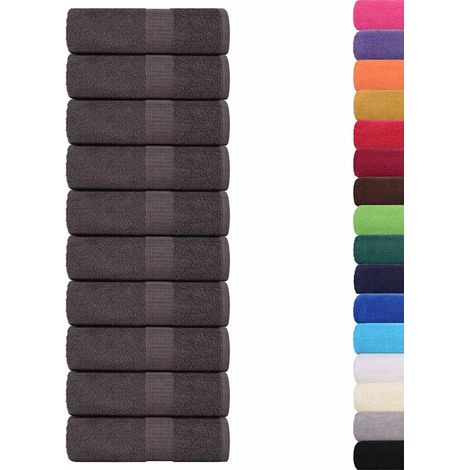 Serviettes de visage 10 pcs anthracite 30x30 cm 100% coton CFW511032 (1/5)