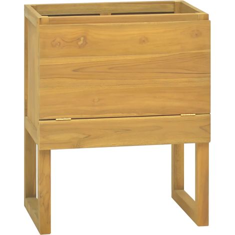 Elegante mueble de baño de diseño con espacio de almacenamiento 60 x 40 x 75 cm fabricado en madera de teca natural 020046967 (1/5)
