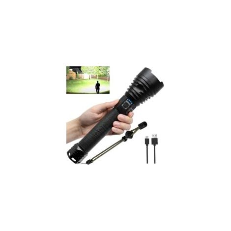 Torce a LED ricaricabili ad alta luminosità da 100.000 lumen, potenti e ultra luminose con 5 modalità di illuminazione, impermeabili e zoomabili.