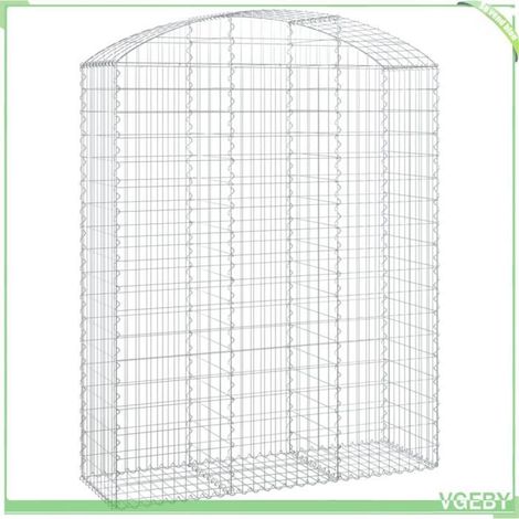 Panier de gabions arqué - FAFEICY - 153459 - 150x50x180/200 cm - Fer galvanisé - Fil 3,5 mm (1/4)