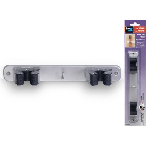 Support Pour 2 Balais Chrome Mat - Inofix