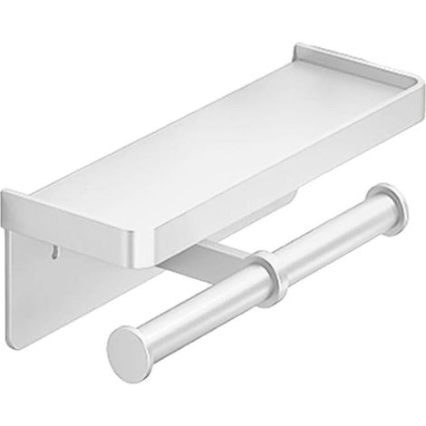 Boîte à papier toilette, porte-papier toilette, étagère de rangement, organisateur de salle de bain, porte-papier blanc (1/5)