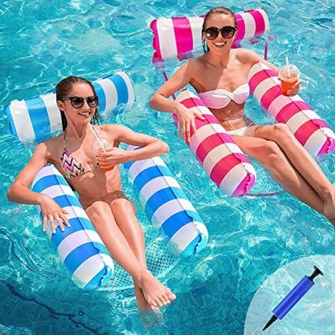 Amaca gonfiabile, galleggiante 4 in 1 per piscina, galleggiante inclinabile, amaca acquatica, giocattolo da piscina per spiaggia, feste e vacanze (1/5)