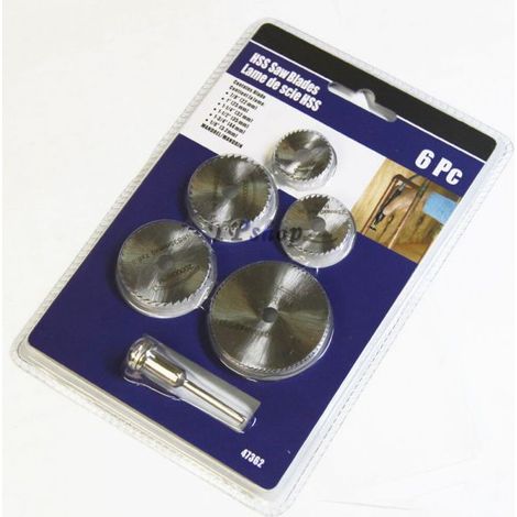 SET ACCESORI 5 DISCHI HSS DENTATI PER MINI TRAPANO DREMEL 2000 RPM PER LEGNO