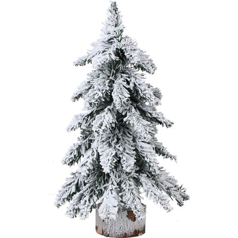 45 cm hoher künstlicher PVC-Weihnachtsbaum mit Lichterkette und Samtoptik – Festliche Tischdekoration (1/5)