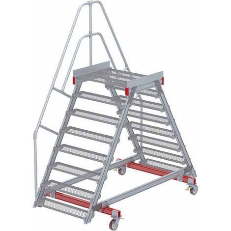Euroline 512 mobiler Überstieg 60° Stufenausführung Stahl Gitterrost Stufenbreite 1000mm 8 Stufen