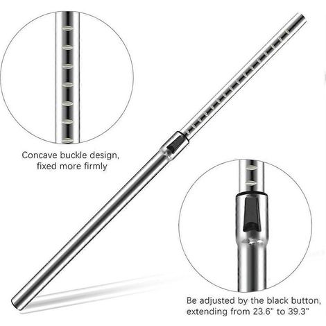 Tube d'extension pour aspirateur avec poignée télescopique réglable - Outil de dépoussiérage universel de 23,6 à 39,3 pouces (35 mm) (1/4)
