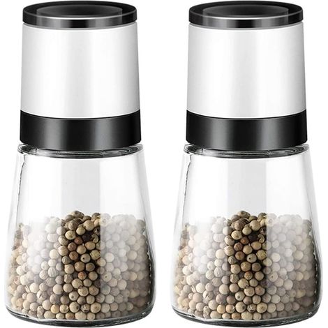 Set macina sale e pepe ricaricabile, macina sale marino regolabile e macina pepe, macina sale e pepe manuali (1/5)