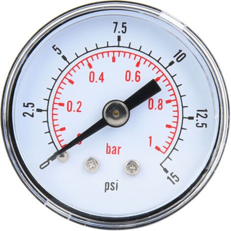 Niveau de Mesure de la Pression Mécanique pour L'huile D'air, Couverture à Double échelle, Mesure Exacte de L', 1/8 Ccc (0-15psi, 0-1bar) (1/5)