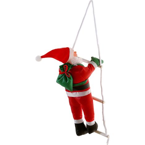 Décorations de Noël, Père Noël grimpant, décorations de fenêtre - une échelle de 25 cm de long pour le Père Noël.