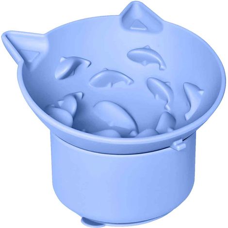1 gamelle anti-glouton en silicone, bol incliné, angle réglable, pour aliments secs et humides, convient aux chats (1/5)