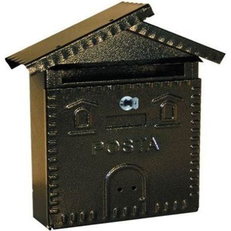 TRADE SHOP - Cassetta Posta Postale In Ferro Battuto Casetta Buca Lettere 28x35x9cm -