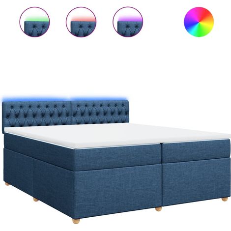Maison Exclusive - Giroletto a Molle con Materasso Blu 200x200 cm in Tessuto (1/5)