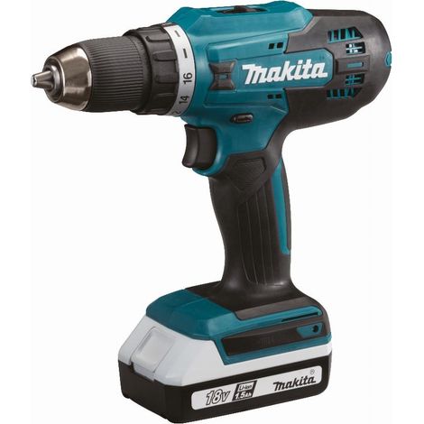 Makita – Perceuse-visseuse 18V avec 2 batteries 1.5Ah – Couple 42Nm – Moteur Brushless – Pour bois dur et béton armé (1/10)