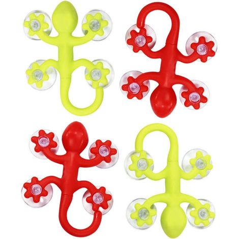 Crochet Mural Ventouse - Gecko - 9 x 6,5 cm - Haute Adhérence - Pour Cuisine Salle De Bain Salon - 4 Pièces (1/5)