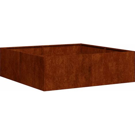 Jardinière Bac à fleurs rouillé 100x100x30 cm acier inoxydable (1/5)