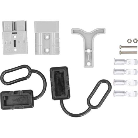 Connecteur Rapide Batterie 50A 12‑36V pour Treuil de Dépannage avec Poignée Gris