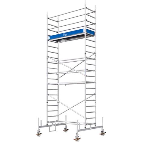 Iller Fahrgerüst mit Fahrbalken 2,20x0,75m und 200mm Rollen spindelbar 6,55m AH