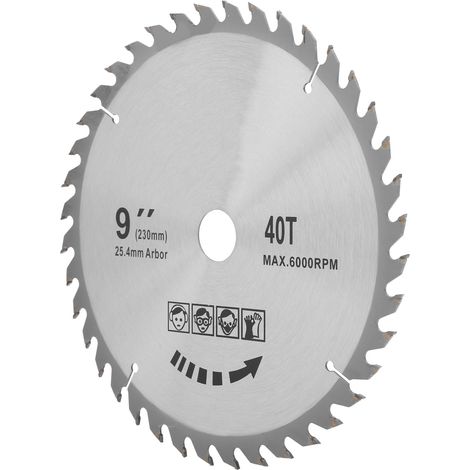 Lame de scie à dents alternées pour le travail du bois, outils de coupe en carbure 9 x 40 dents, 230 mm (1/5)