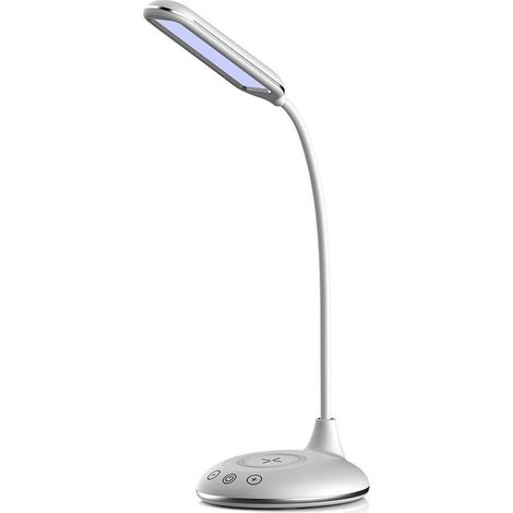 Lampada Led Da Tavolo 4W CCT Dimmerabile Con Caricatore Wireless QI Smartphone Base Rotondo SKU-8605 (1/5)