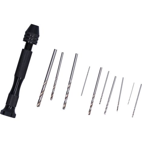 11-teiliges Set Stiftbohrer aus HSS-Aluminiumlegierung, manuelle Mini-Spiralbohrer für Walnussholz (1/5)