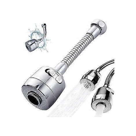 Schwenkbarer Wasserhahn, Küchenarmaturverlängerung, Wasserhahnventilator, Sprüharmaturverlängerung, 360° drehbare Wasserhahnverlängerung, Schaum- und Regenfunktion, 17 cm