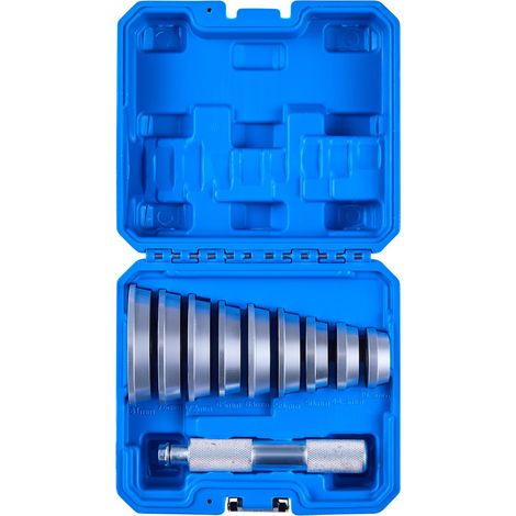 Kit de Presse à Roulements 10 Pièces, Coffret d’Outils de Démontage et de Montage de Bagues et Joints de Roulements, avec 9 Bagues et Manche, en Alliage d'Aluminium, pour Entretien Automobile (1/5)