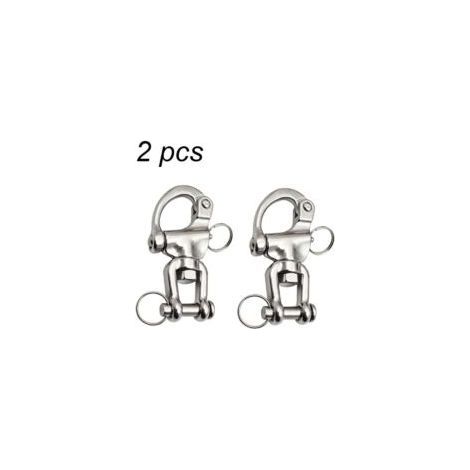 2PCS Mousqueton Pivotant à Emerillon, Mousqueton pivotant INOX Accessoires Maillons Rapides Crochet à Ressort Rapide à Largage en Acier Inoxydable 316 pour Drisse de Voilier Bateaux (1/5)