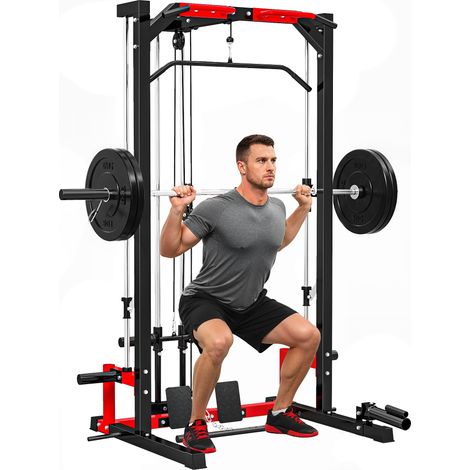 SPORTNOW Cable Crossover Machine, Multifunction Power Cage with Pull Up Bar (1/5)