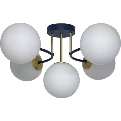 Pendelleuchte, Deckenleuchte, Kronleuchter, Kugeln, schwarz, modern, milchig, LED (1/3)