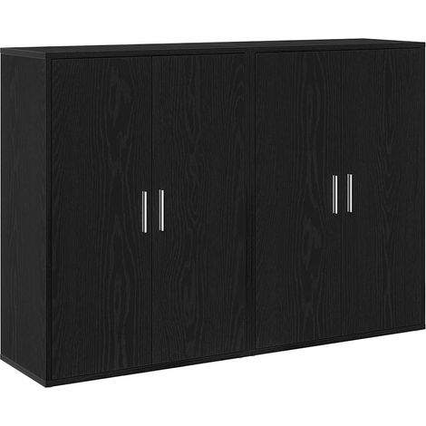 Maison La Vie - 2 pcs Buffet Moderne - Meuble de rangement - Chêne noir 60 x 31 x 84 cm Bois d'ingénierie bu138