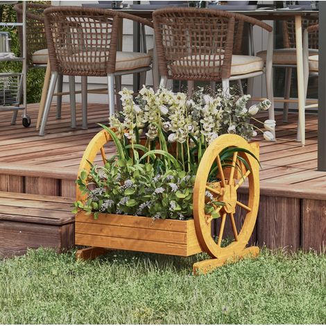 Fioriera rialzata 3 livelli in legno 62x61x57 cm OKMYHOME (1/4)