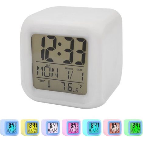 Digitaler Wecker – LED-Schlafzimmerwecker mit 7 Farben (1/5)