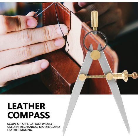 Compas rotatif à rayures pour le travail du cuir (100 mm) - Outils de couture et de bricolage (1/5)