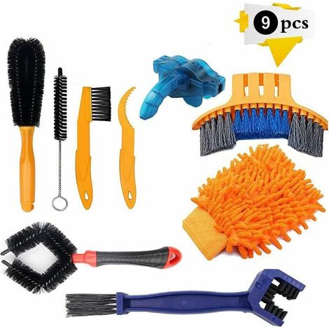 Bicyclette Outil de Nettoyage,Pièces Pour Bicyclette Brosse,Vtt Nettoyage kit,coins anti-salissures, convient pour VTT, vélo de course, vélo de ville, vélo pliant, etc.(8 Pcs) (1/4)