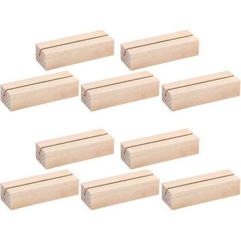 Lot de 10 porte-cartes en bois pour numéros de table/affiches Porte-cartes en bois pour étiquettes nominatives (1/5)