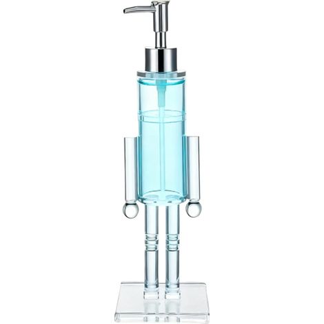 Soap Dispenser Refillable Christmas Bottle Clear Nutcracker