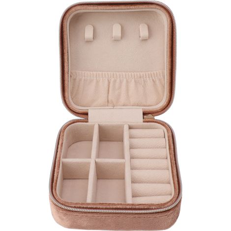 Boîte à bijoux de voyage en velours, organisateur à 2 compartiments, petit étui de rangement portable à 2 compartiments pour colliers, bagues, boucles d'oreilles et bracelets, type 3