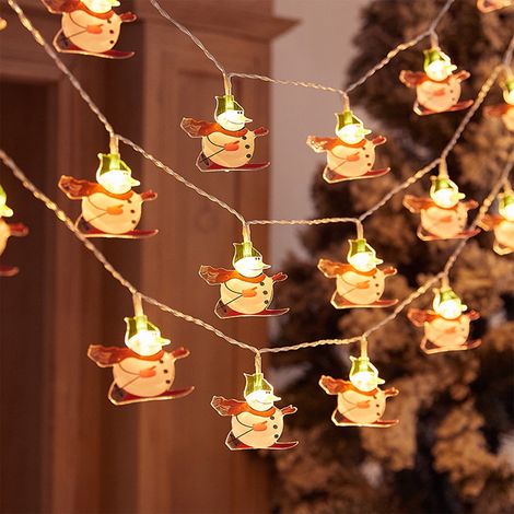 Guirlande Lumineuse De Noël - 9,8 Pieds - 20 Ampoules Led - Alimentation Sur Piles - Étanche - Pour Intérieur Et Extérieur - Blanc Chaud (1/5)