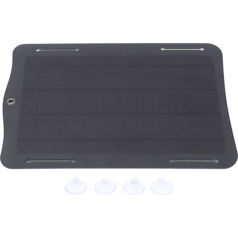 Ortviai Panneau Solaire Portable 10 W 5 V en Silicium Monocristallin avec Ventouses pour Camping, Randonnée et Vanlife