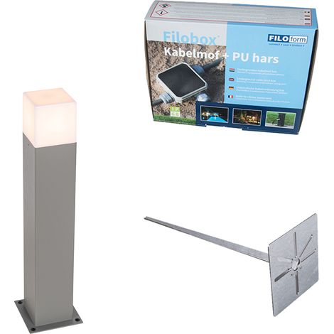 QAZQA denmark - Lampe sur pied extérieur - 1 lumière - L 120 mm - Gris - Moderne - éclairage extérieur